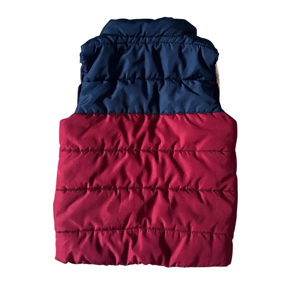 Puma Kids Puffer Red White & Blue Quilted Zip Vest Size 6